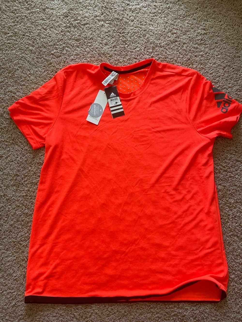 adidas Men’s Bright Orange Short Sleeve Athletic Tee